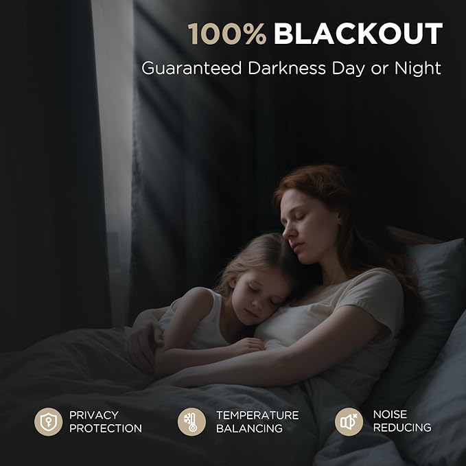 Joydeco Linen Blackout Curtains for Bedroom - 100% Light Blocking 1 Panels, Cappuccino Drapes 100" W x 108" L, Thermal Insulated Room Darkening Curtains for Living Room, Rod Pocket & Back Tabs