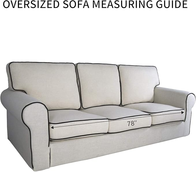 PureFit Super Stretch Sofa Slipcover – Spandex Non Slip Soft Couch Sofa Cover, Washable Furniture Protector with Non Skid Foam and Elastic Bottom for Kids, Pets （Oversized Sofa, White）