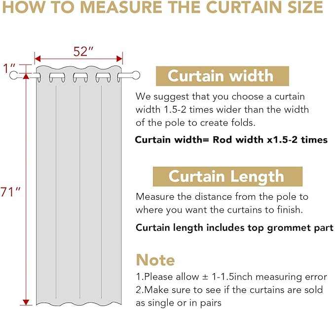 H.VERSAILTEX Living Room Linen Curtains Home Decorative Nickel Grommet Curtains Privacy Added Energy Saving Light Filtering Window Treatments Draperies for Bedroom, Ivory, 2 Panels, 52 x 72 - Inch