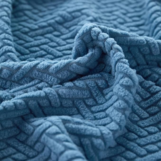 Sofa Covers Couch Covers for Sofa Pet Friendly Couch Cushion Covers Universal Sofa Covers Washable Stretch Slipcovers for Sectional Sofa (Texture Blue,Back Cover M)