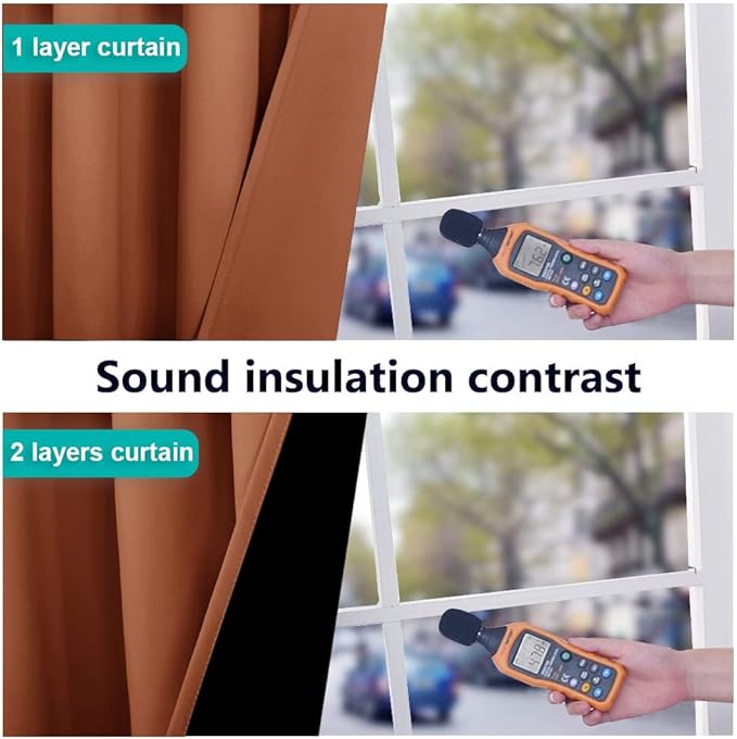 NICETOWN 100% Blackout Short Curtains with Black Liners, 2 Panels, 37" W by 40" L, Vintage Blue, Solid Thermal Insulated Full Blackout 2-Layer Lined Drapes, Energy Efficiency Window Drapes for Bedroom