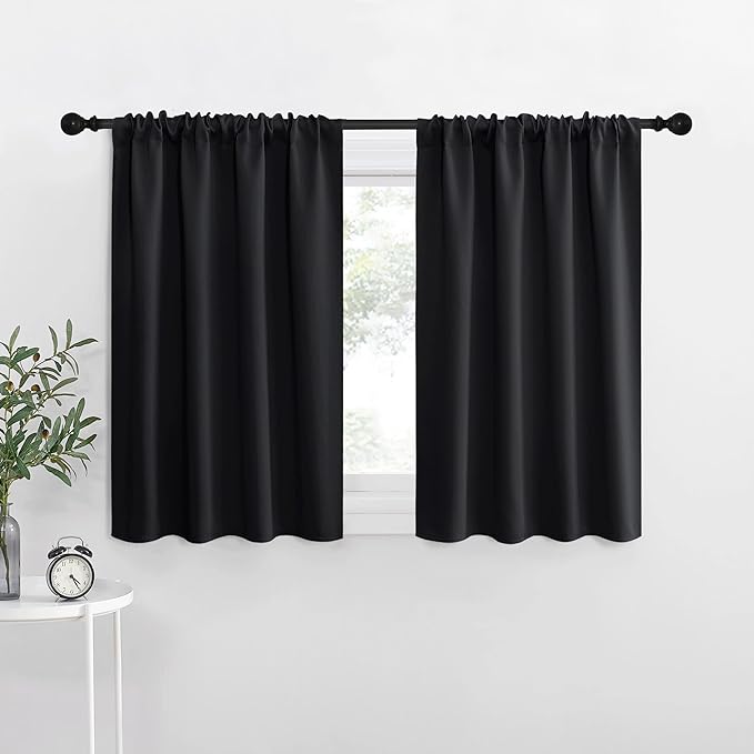 NICETOWN Halloween Kitchen Window Curtains Over Sink, Energy Smart Decoration Thermal Insulating Blackout Drapes/Draperies for RV Bunk (2 Panels, 42 inches Wide by 30 inches Long)