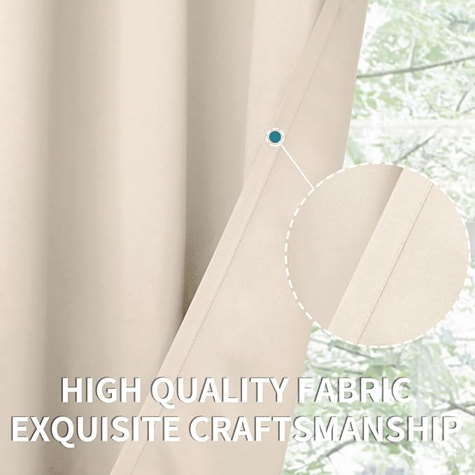 BGment Blackout Curtains - Grommet Thermal Insulated Room Darkening Bedroom and Living Room Curtains, Set of 2 Panels (55 x 69 Inch, Champagne)
