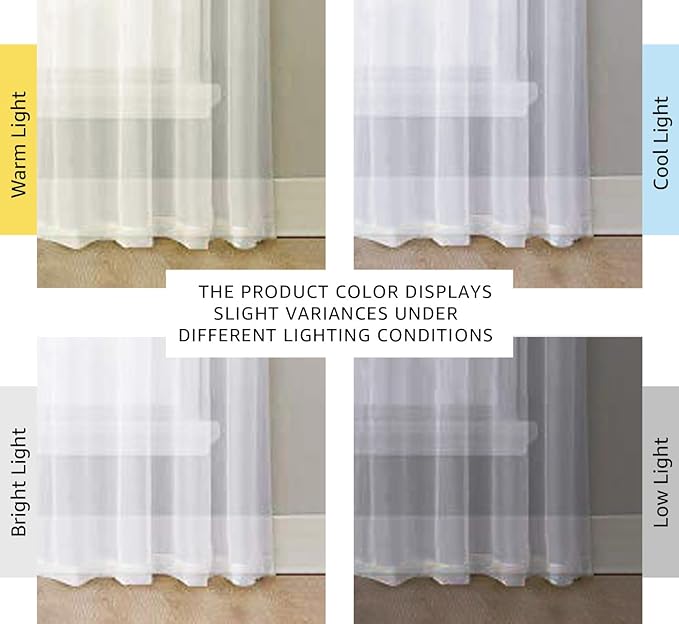 NICETOWN White Sheer Curtains 84 inches Long - Home Decoration Grommet Airy & Lightweight Elegant Window Treatments with Light Filtering for Bedroom/Living Room (2 Panels, W54 x L84)
