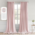 MIULEE Baby Pink Back Tab Blackout Curtains 120 Inch Long 2 Panels Set for Living Room Bedroom Privacy Rod Pocket/Pinch Pleated Extra Long Thermal Insulated Room Darkening Light Blocking 10FT Drapes