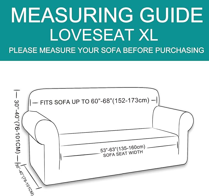 U-NICE HOME Oversized Stretch Loveseat Couch Cover Sofa Covers Washable Sofa Slipcover Furniture Protector for 2 Cushion Couch Sofa Pet Friendly, Orange