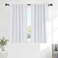 PONY DANCE White Window Curtains - Window Dressing Soft Fabric Back Tab/Rod Pocket Kids Drapes Privacy Protect for Bedroom & Bathroom, 42 W x 54 inch L, Pure White, 2 PCs