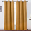 LEMOMO Mustard Yellow Thermal Blackout Curtains/42 x 84 Inch/Set of 2 Panels Room Darkening Curtains for Bedroom