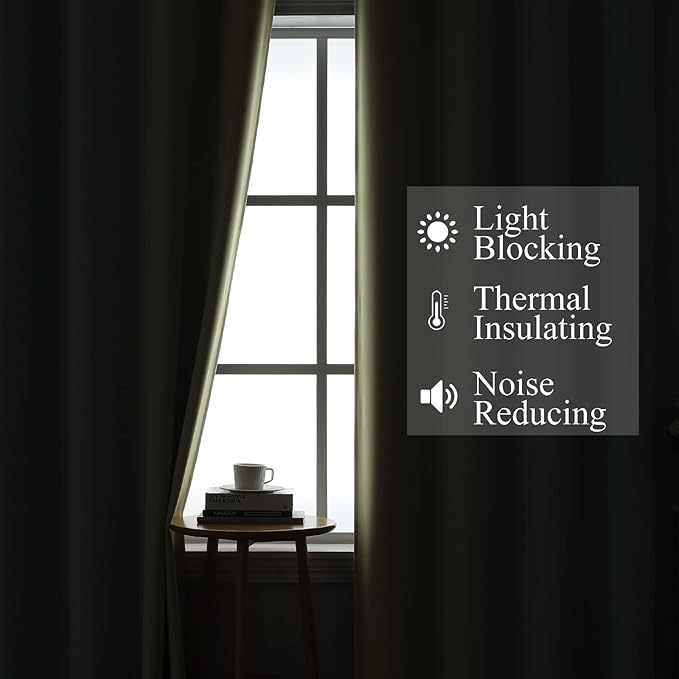 Estelar Textiler Aqua and Beige Blackout Curtains & Drapes for Bedroom, Thermal Insulated Ombre Blackout Drapes, Room Darkening Energy Saving Curtains for Living Room, 42Wx63L, 2 Panels