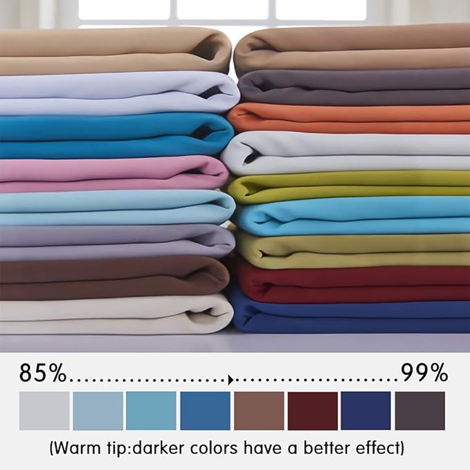 Yakamok Light Beige Room Darkening Thermal Insulated Light Blocking Blackout Curtains 84 inch Long Window Treatment Drapes for Living Room Bedroom (52Wx84L,Light Beige,2 Panels)