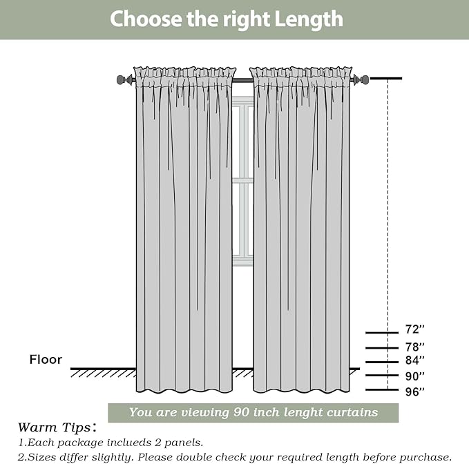 OWENIE Sheer Curtains 90 Inches Long, Elegant Sheer Curtains for Bedroom, Window Voile Sheer Curtain Panels/Drapes/Treatment for Living Room, 2Pcs, Each 42" W x 90" L, Ivory