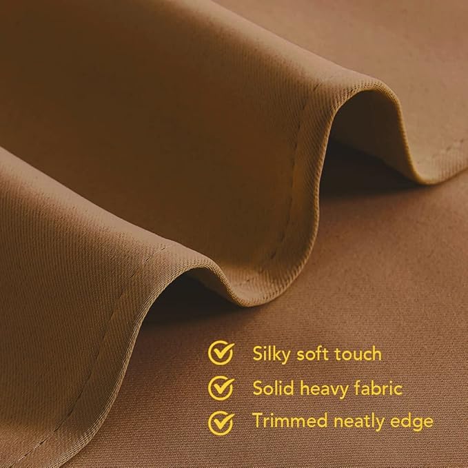 NICETOWN Sleek Blackout Curtains 54 inches Length for Small Windows, Noise Reducing and Block Draft Panels for Door Doorway Laundry Office Luxury Decor Theme (2 Panels, Gold Brown, W42 x L54 -Inch)