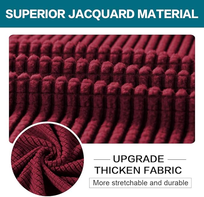 Turquoize 3 Piece Sofa Covers for 2 Cushion Couch Sofa Slipcover Soft Couch Cover for Dogs-Washable Sofa Furniture Covers with 2 Individual Cushion Covers (2 Cushion Sofa, Burgundy)