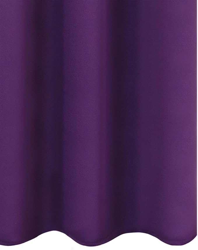 LEMOMO Blackout Curtains 66 x 72 Inch Long Purple Curtains Set of 2 Panels Room Darkening Curtains for Bedroom and Living Room
