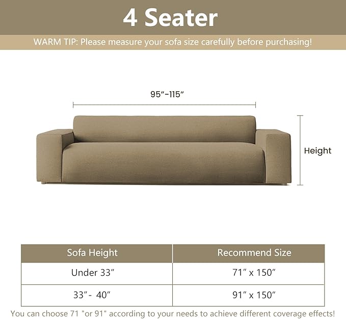 MYSKY HOME Couch Covers for 3 Cushion Couch Sofa, Sectional Couch Cover L Shape Chenille Couch Cushion Covers for Pets, Furniture Protector Cover for Dogs, Kids, 71"X150", White
