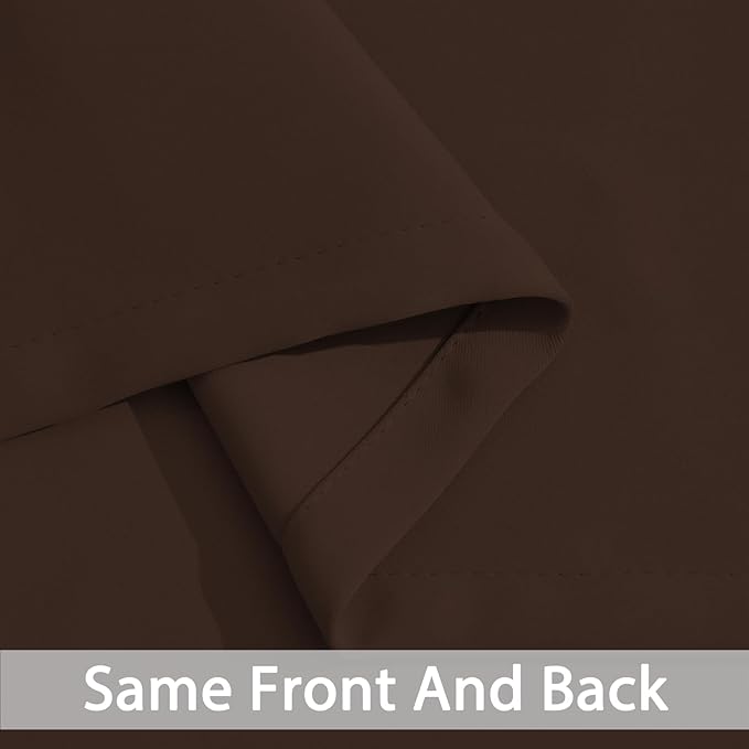 Yakamok Premium Room Darkening Thermal Insulated Curtains for Bedroom/Living Room - Classic Grommet Top (2 Panels, Chocolate Brown, 38 Inch by 63 Inch)