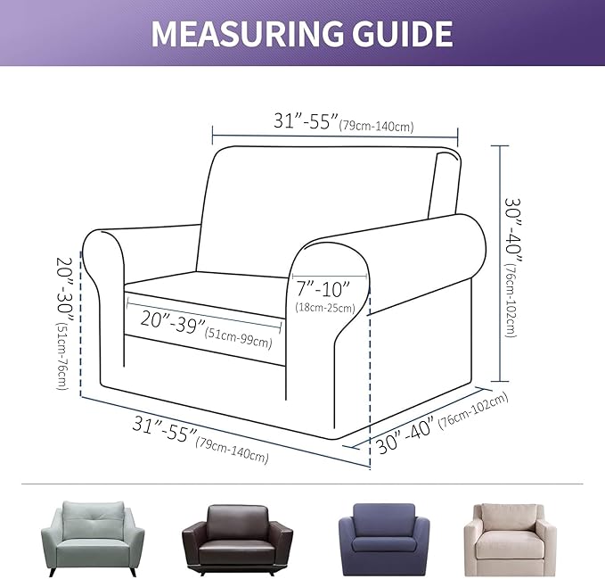 Joccun Christmas Stretch Chair Couch Cover,1-Piece Sofa Slipcover Spandex Jacquard Fabric Sofa Covers with Elastic Bottom,Washable Furniture Protector for Dogs,Cats,Kids(Armchair,Hunter)