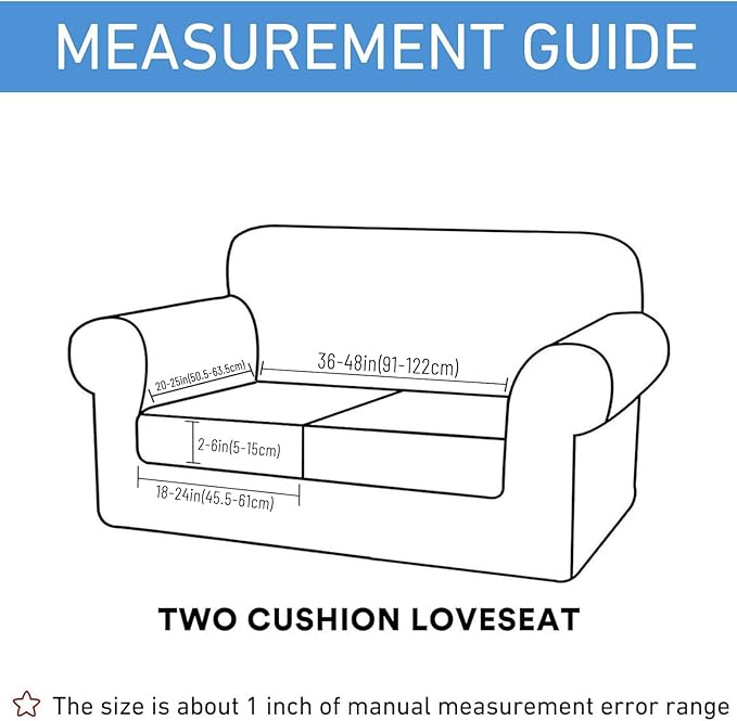 hyha Waterproof Couch Cushion Covers for Pets, Non Slip Sofa Seat Cover for Dogs Washable, Soft Thick Stretch Jacquard Fabric, Sofa Slipcovers with Elastic Bottom (2 Pieces, Middle Grey)