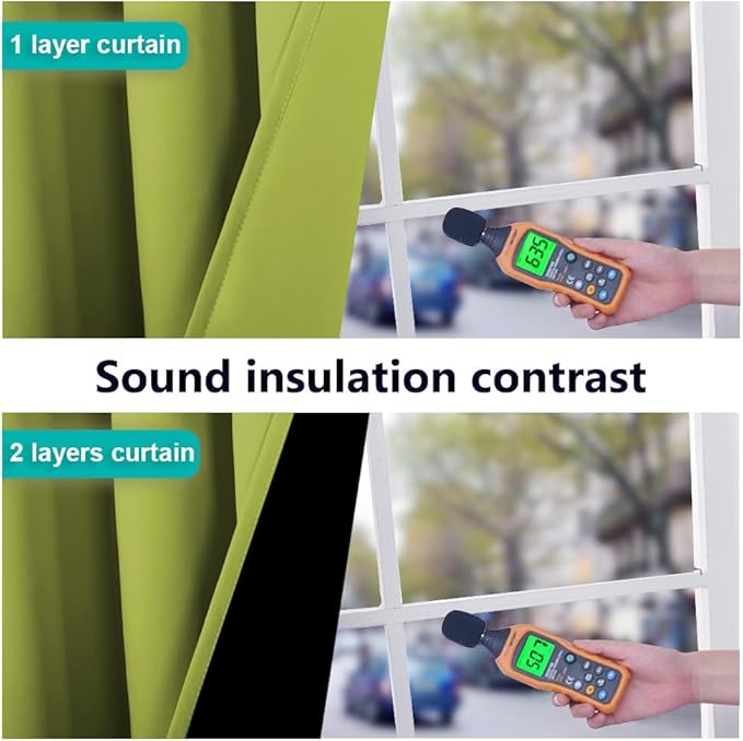 NICETOWN 100% Blackout Window Curtain Panels, Fresh Green, 2 Pieces, 62-inch Wide Per Panel, Full Light Blocking Drapes with Black Liner for Nursery, 72-inch Drop Thermal Insulated Draperies