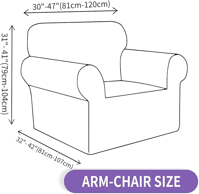 ZNSAYOTX Super Stretch Chair Slipcover Universal Sofa Chair Covers for Living Room Dogs Pet Furniture Protector Spandex Armchair Slipcovers with Anti Slip Foam Sticks (White, Chair)