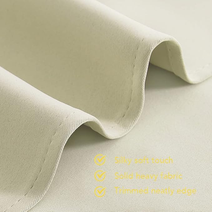 NICETOWN Room Darkening Curtain Panels for Cafe, Thermal Insulated Grommet Room Darkening Draperies/Drapes for Window (Beige, 2 Panels, W70 x L95 -inch)