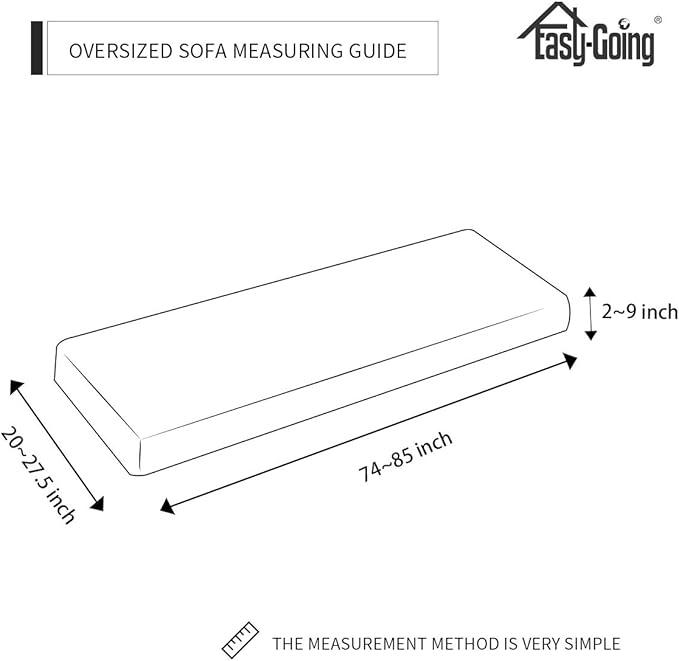 Easy-Going Stretch Cushion Cover Sofa Cushion Furniture Protector Sofa Seat Sofa slipcover Sofa Cover Soft Flexibility with Elastic Bottom(Oversized Sofa Cushion, Dark Gray)