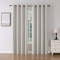 Joydeco Blackout Curtains 84 Inch Length 2 Panels Set, Thermal Insulated Long Curtains& Drapes 2 Burg, Room Darkening Grommet Drapes for Bedroom Living Room Window (Natural, W52 x L84 Inch)