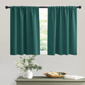 RYB HOME Short Hunter Green Blackout Curtains for Small Bedroom Window, Insulating UV Blocking Drapes for Kitchen Cafe Basement, Privacy Tiers for Bathroom Window, Width 42 by Length 36, Set of 2