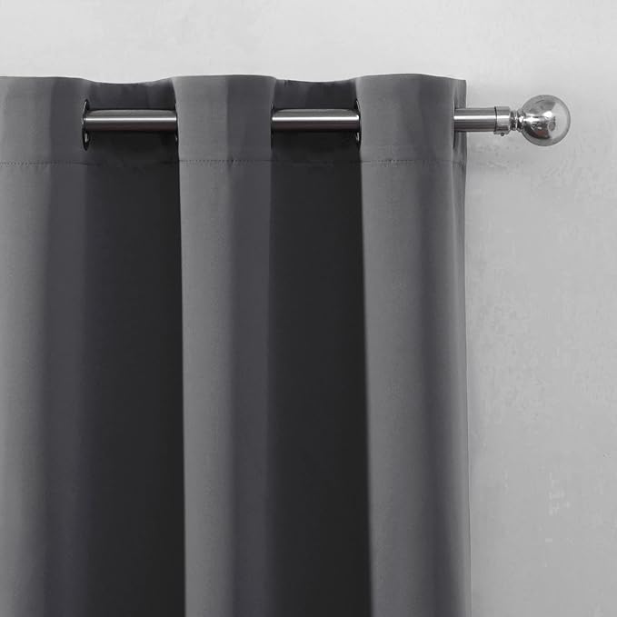 LEMOMO Blackout Curtains 52 x 90 Inch Long Frost Grey Curtains Set of 2 Panels Room Darkening Curtains for Bedroom and Living Room