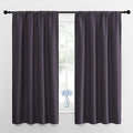 NICETOWN Window Curtains for Bedroom, Greyish Purple, 2 Panels, W42 x L48 -Inch, Home Decoration Thermal Insulated Rod Pocket Blackout Blinds & Drapes for Small Windows