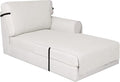 Easy-Going Reversible Chaise Lounge Couch Cover Water Resistant Sofa Cover Sectional L Shaped Sofa Slipcover with Adjustable Straps Furniture Protector for Dogs (115X34 in, Ivory/Ivory)