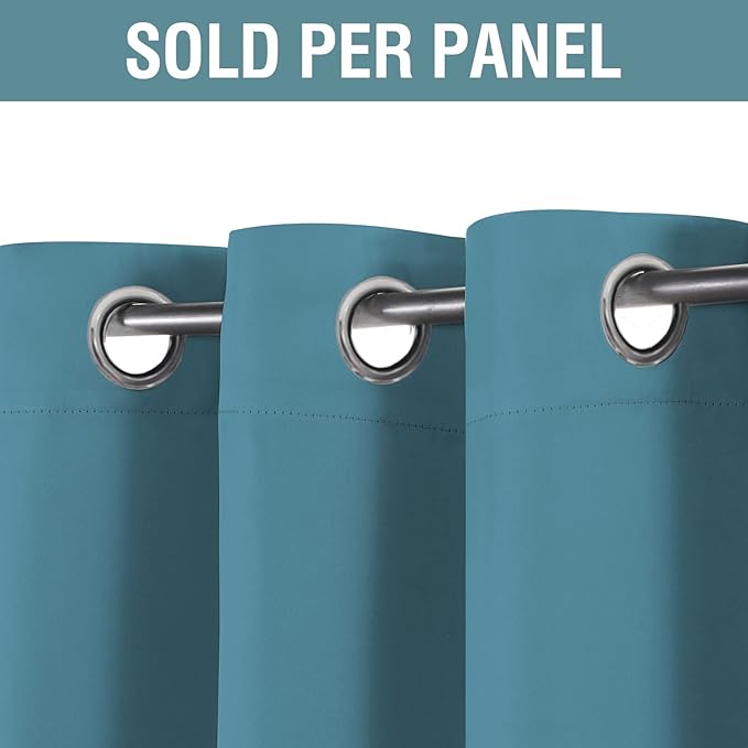 H.VERSAILTEX Blackout Curtain for Living Room Thermal Insulated Window Treatment Curtain Extra Long 84 inch Length Energy Saving Solid Grommet Top Blackout Drape, One Panel, Storm Blue, 52" W x 84" L