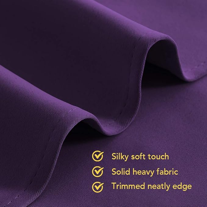 NICETOWN Blackout Curtains & Drapes for Bedroom, Royal Purple, W34 x L40, Set of 2, Triple Weave Grommet Top Thermal Insulated Light Blocking Panels for Bathroom/Living Room