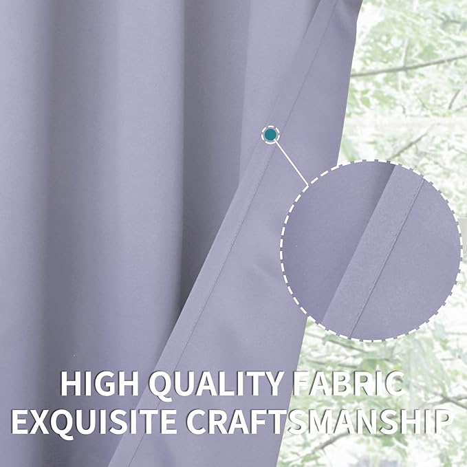 BGment Room Darkening Curtains 45 Inches Long - Grommet Thermal Insulated Drapes Window Treatment Curtains for Bedroom, 2 Panels, 38 x 45 Inch, Lavander