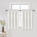 DWCN Short Ivory Blackout Curtains for Small Window, Thermal Insulated Energy Saving Room Darkening Curtains for Kitchen/Bedroom (W42 x L36 inch, Set of 2 Panels, Top of Rod Pocket)