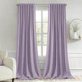 MIULEE Lilac Back Tab Blackout Curtains 102 Inch Long 2 Panels Set for Bedroom, Rod Pocket/Pinch Pleated Thermal Insulated Living Room Darkening Light Blocking Floor to Ceiling Drapes