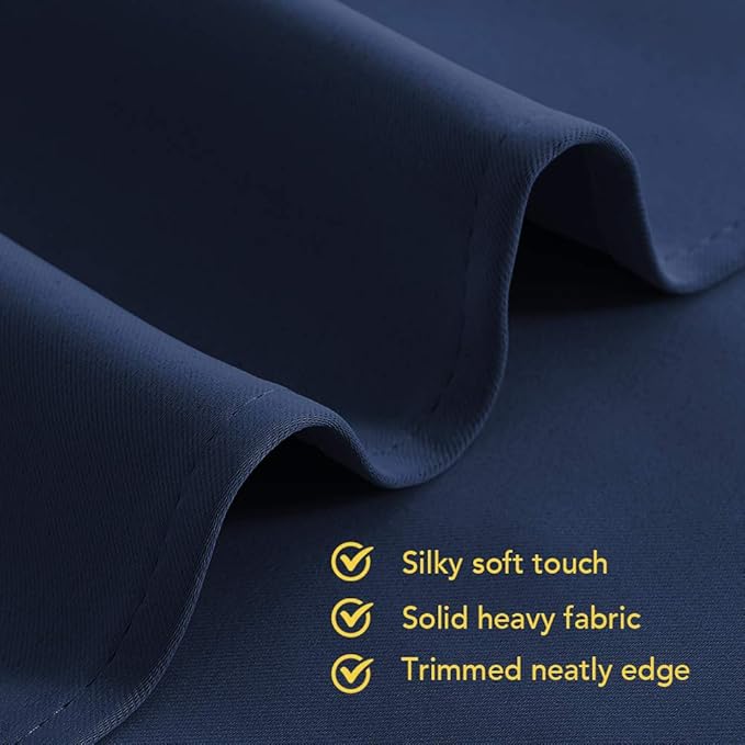 NICETOWN Blackout Draperies Curtains, All Season Thermal Insulated Solid Grommet Top Blackout Curtains/Drapes for Kid's Room (Navy, 1 Pair, 42 x 45 Inch)