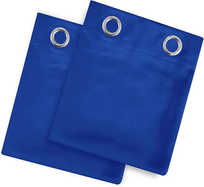 LEMOMO Blackout Curtains 66 x 54 Inch Long Royal Blue Curtains Set of 2 Panels Room Darkening Curtains for Bedroom and Living Room