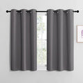 NICETOWN Grey Blackout Curtain Panels for Bedroom, 2 Panels, W29 x L30-inch, Thermal Insulated Grommet Top Blackout Draperies and Drapes for Basement