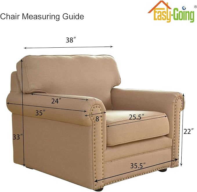 Easy-Going Stretch Chair Sofa Slipcover 1-Piece Couch Sofa Cover Furniture Protector Soft with Elastic Bottom for Kids, Pet. Spandex Jacquard Fabric Small Checks (Chair, Peacock Blue)