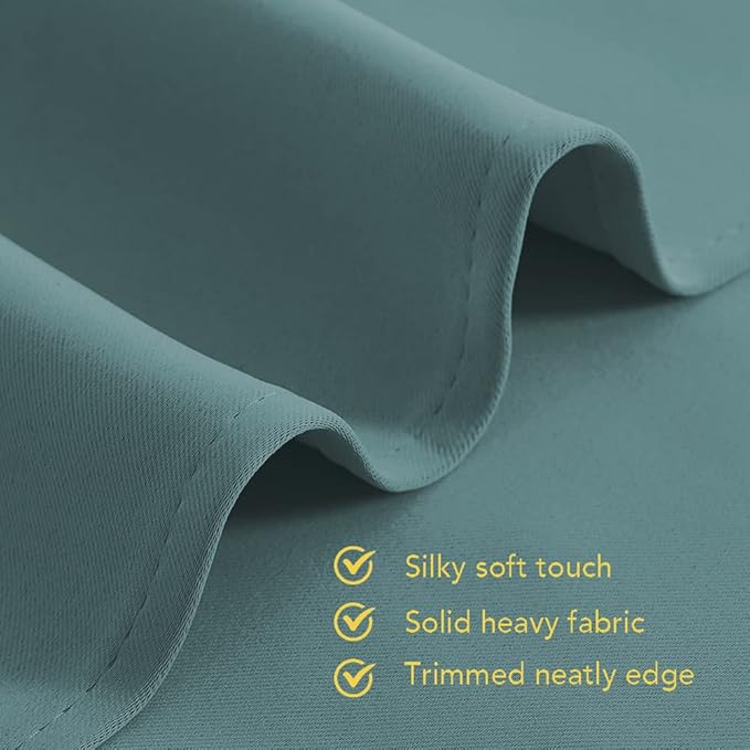 NICETOWN Farmhouse Blackout Curtains for RV Kitchen Basement Thermal Insulated Grommet Small Window Curtain for Bathroom Cabinet,42 Inch Wide by 36 Inches Long, 2 Panels, Greyish Blue
