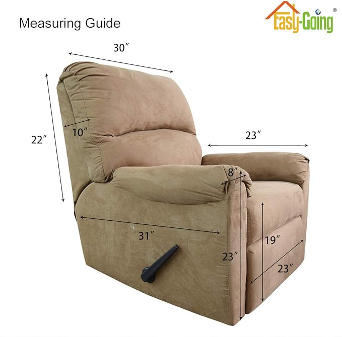 Easy-Going Recliner Chair Slipcover Reversible Sofa Cover Water Resistant Couch Cover Furniture Protector with Elastic Straps for Pets Dog (Recliner 22 inch, Camel/Ivory)