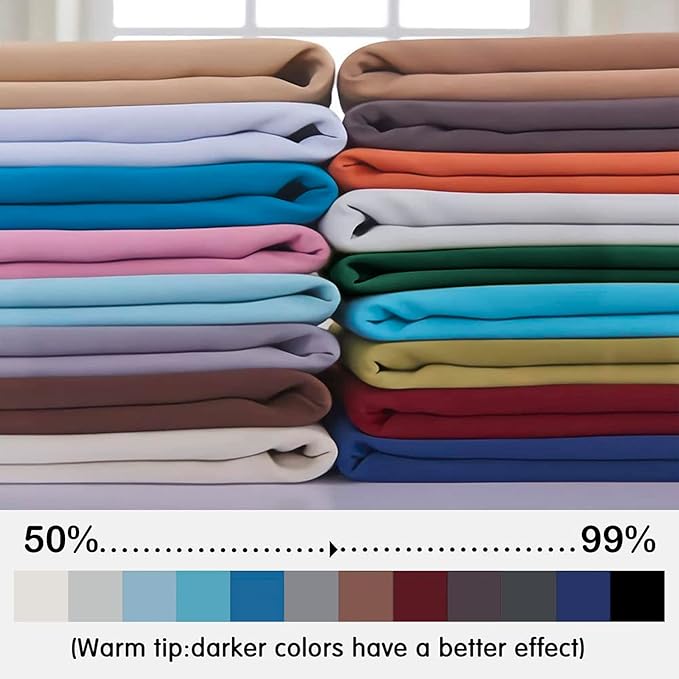 Yakamok Sky Blue Blackout Curtains for Bedroom,Thermal Insulated Grommet Room Darkening Window Drapes for Living Room,42W x 63L,2 Panels