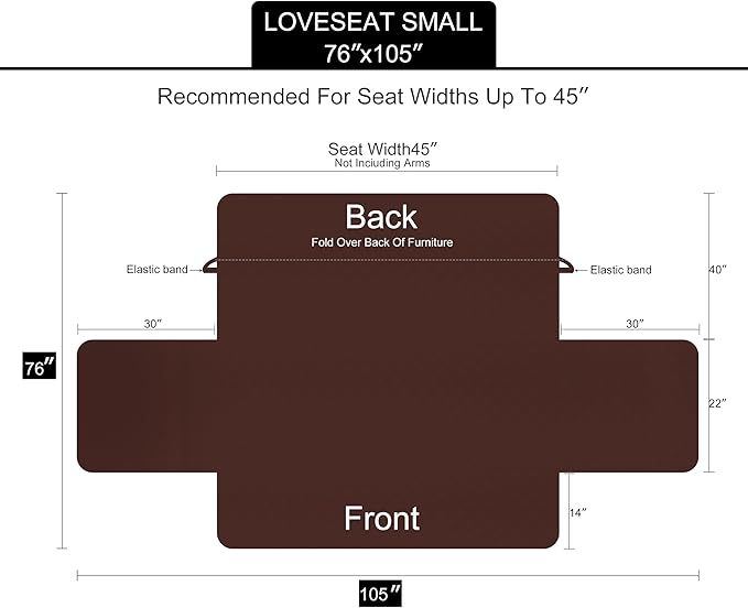 U-NICE HOME Loveseat Sofa Cover Reversible Couch Covers for 2 Cushion Couch for Dogs Furniture Protector Cover with Elastic Straps Water Resistant(Loveseat Small, Greyish Green/Taupe)