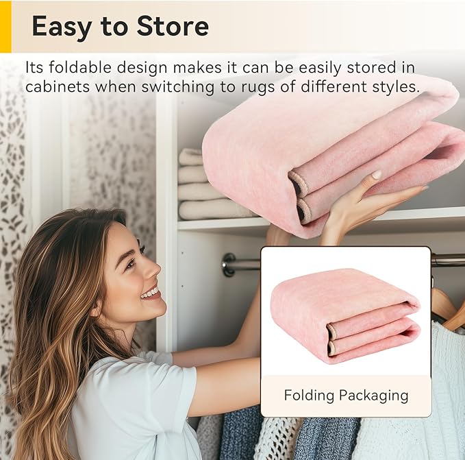 Washable Area Rugs 6'x9' Non-Slip Modern Abstract Soft for Living Room Entryway Bedroom Nursery, Print Pattern, Light Pink