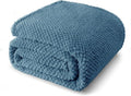 Whale Flotilla King Size Fuzzy Fleece Blanket, Fluffy Warm Soft Jacquard Bed Blankets for All Season, Lightweight and Cozy, 90x104 Inch, Slate Blue