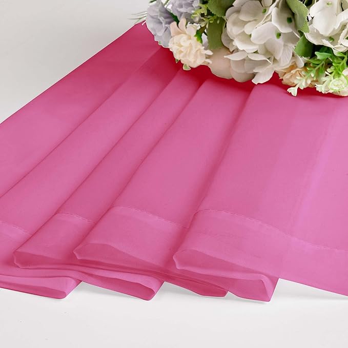 OWENIE Sheer Hot Pink Curtains for Bedroom Living Room 78 Inches Long 2 Panels Set, Soft Solid Light Filtering Sheer Curtain Rod Pocket Clear Drapes for Window Sliding Door, Hot Pink, 42 x 78 Inch