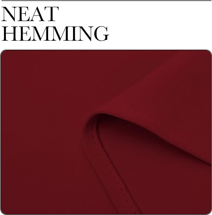 NICETOWN 50inch Curtains for Small Windows, Thermal Insulated Privacy Short Drapes for Kitchen Bathroom (Set of 2, Burgundy Red, 29" Wide)