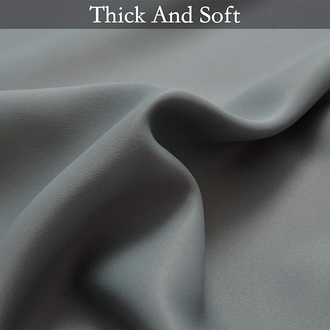 SimpleHome Ombre Room Darkening Curtains 63 inch Long for Bedroom,Gradient Grey White to Gray Light Blocking Thermal Insulated Grommet Curtains Window Drapes for Living Room,2 Panels, 42x63 inches