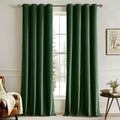 MIULEE Christmas Velvet Curtains Emerald Green Elegant Grommet Curtains Thermal Insulated Soundproof Room Darkening Curtains/Drapes for Classical Living Room Bedroom Decor 52 x 63 Inch Set of 2